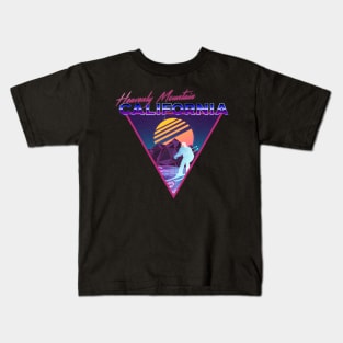 Retro Vaporwave Ski Mountain | Heavenly Mountain California | Shirts, Stickers, and More! Kids T-Shirt